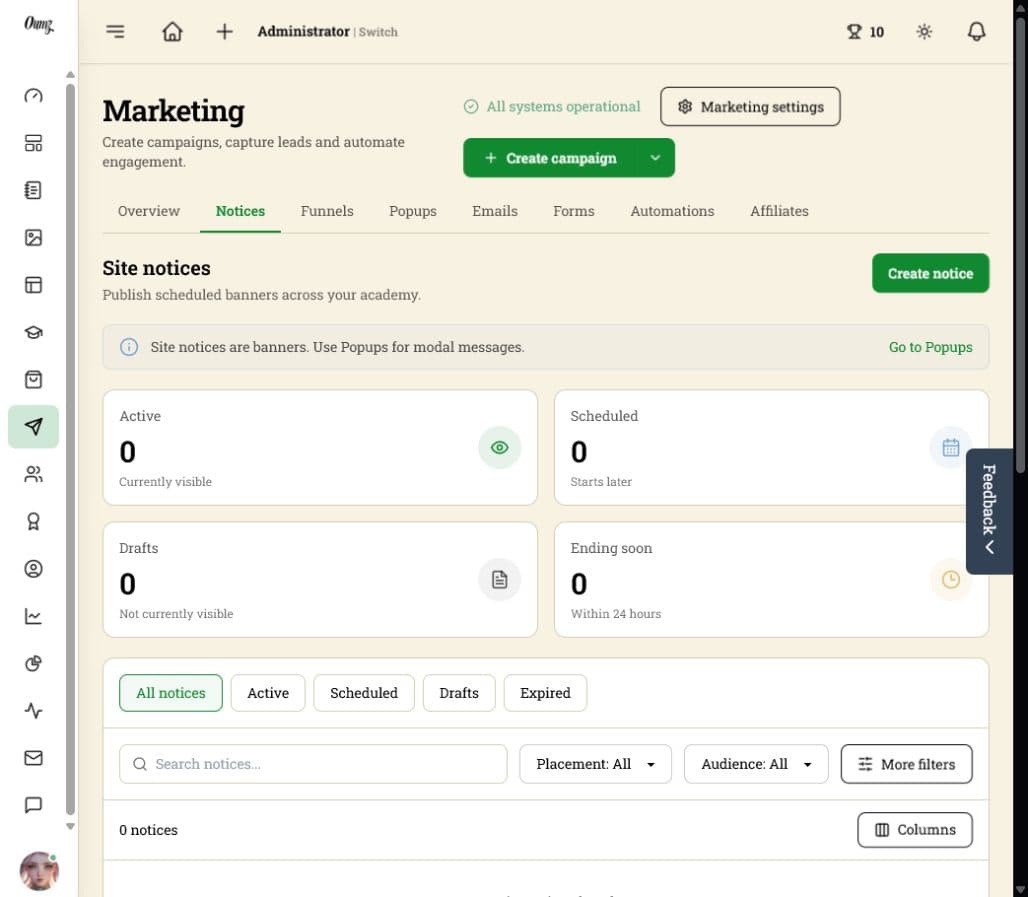 Academy marketing campaigns, lists and audience tools